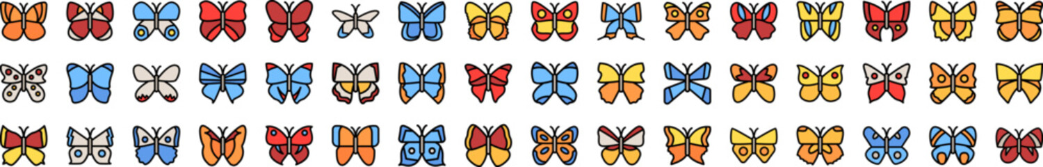 Poster - Butterfly icons collection vector illustration design