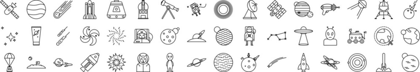 Poster - Cartooning space icons collection vector illustration design