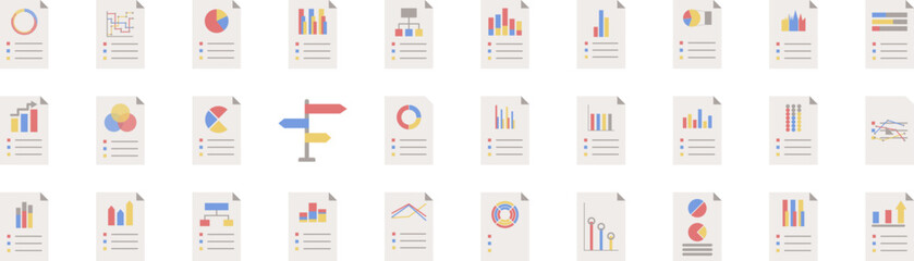 Poster - Charts icons collection vector illustration design