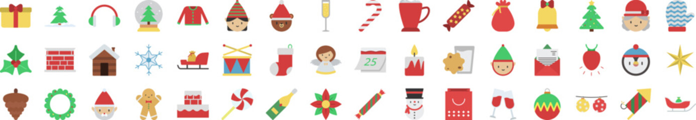 Aufkleber - Christmas icons collection vector illustration design