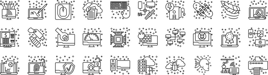 Poster - Computer icons collection vector illustration design