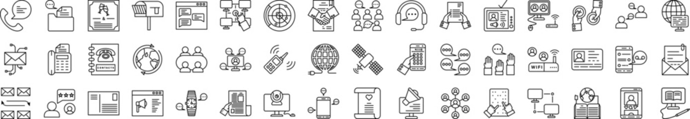 Poster - Communication icons collection vector illustration design