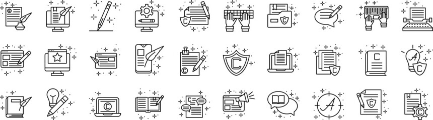 Wall Mural - Copywriting icons collection vector illustration design