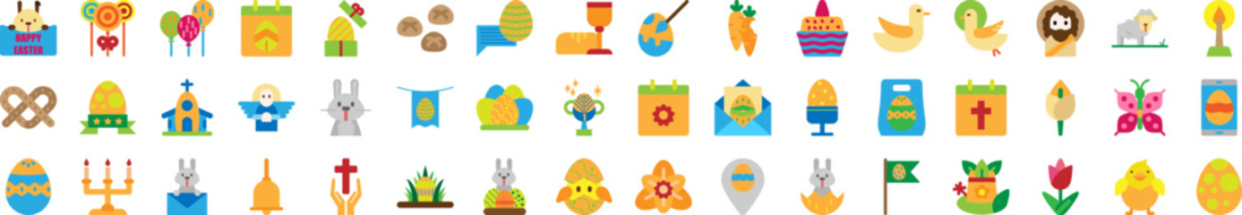 Poster - Easter icons collection vector illustration design