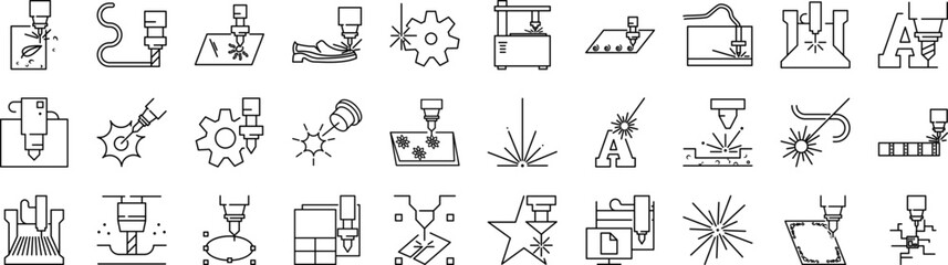 Poster - Laser icons collection vector illustration design