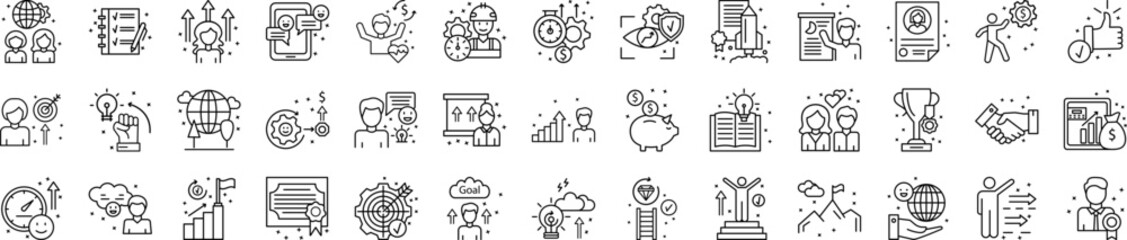 Poster - Motivation icons collection vector illustration design