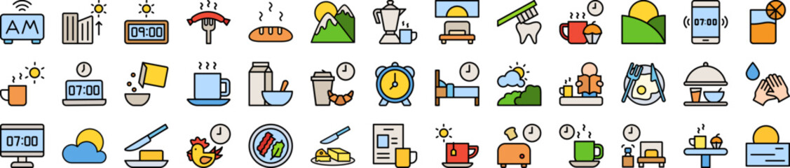 Canvas Print - Morning icons collection vector illustration design