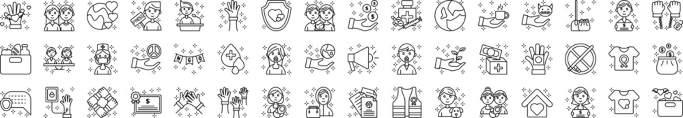 Poster - No gubernamental organization icons collection vector illustration design