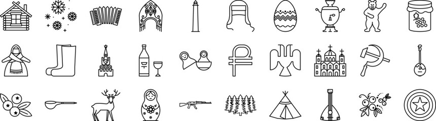 Poster - Russia icons collection vector illustration design