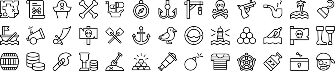 Poster - Pirate icons collection vector illustration design