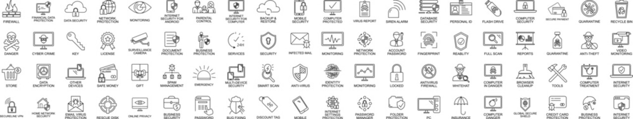 Poster - Security icons collection vector illustration design