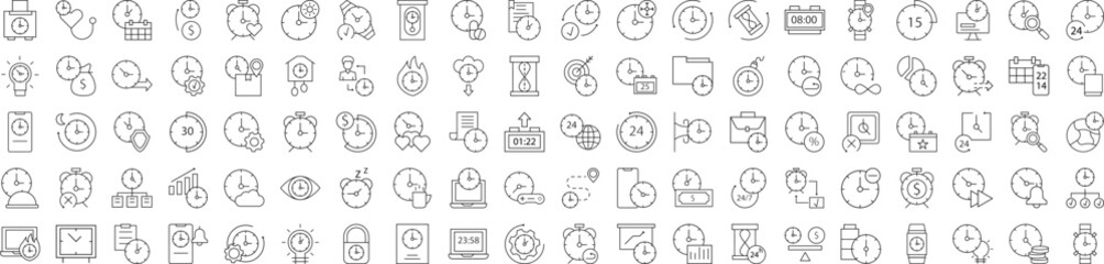 Poster - Time and clock icons collection vector illustration design