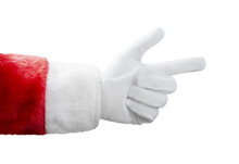 Santa Claus Hand Pointing Finger On Transparent PNG - Christmas Idea Concept Or Pointing Something