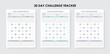  30-day challenge tracker planner, monthly habit tracker template