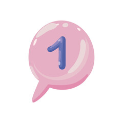 Sticker - flat pink notification bubble