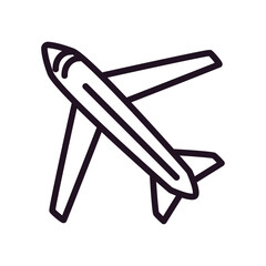 Poster - flat bold airplane icon