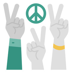 Poster - peace hand icon