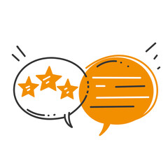 Wall Mural - hand drawn doodle stars chat bubble illustration vector