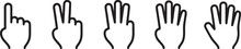 Hand Numbers Sign. Hand Showing Fingers From One To Five