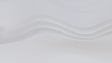 White 3D Ribbons Form A Light Abstract Background. 3D Render With Copy-space.  
