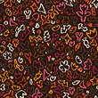 Graffiti fun background by felt pen. Inked scribble, vector seamless pattern. Hand drawn groovy elements by marker. Highlighter doodles.