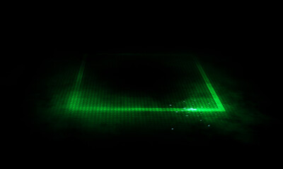 Wall Mural - green square light effect