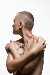 Wall Mural - beautiful nude woman with short haircut