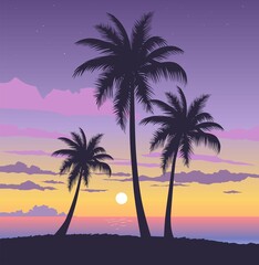 Wall Mural - palm trees on the beach