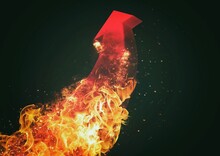 Red Arrow Rocket Blowing Fire