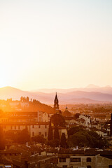 Wall Mural - View at Florence in tuscany at sunset