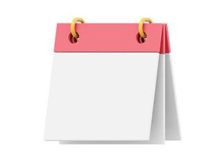 Poster - Minimal flip calendar. 3D rendering. Icon on white background.