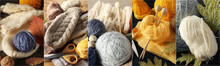 Collage Of Photos For Autumn Season Accessories Concept