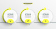 © Kamaroz Shidiq - Yellow Business Timeline Infographic Presentation with Circle Label Arrow 3 Option and Icon