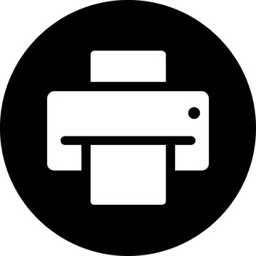 Printer circle glyph icon