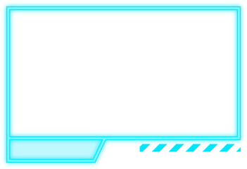 Poster - Neon monochrome landscape futuristic border with copy space. Abstract futuristic frame background.