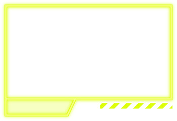 Wall Mural - Neon monochrome landscape futuristic border with copy space. Abstract futuristic frame background.