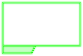 Poster - Neon monochrome landscape futuristic border with copy space. Abstract futuristic frame background.