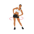 Woman doing Hip circles exercise. Flat vector illustration isolated on white background