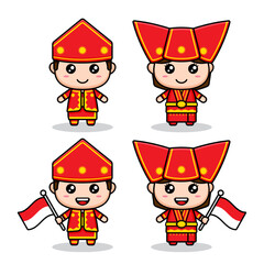 Cute Sumatra Ethnic Character Bundle Premium