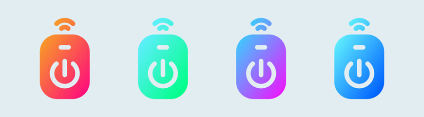 Poster - Remote solid icon in gradient colors. Wireless control signs vector illustration