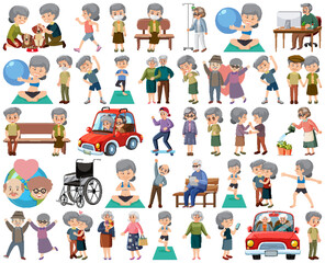Wall Mural - collection of elderly people icons