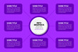 Infographic template. 8 purple rectangles connected to the central circle