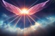 Angel spirit in the sky. Generative AI