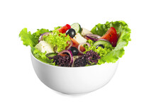 Close-up Photo Of Fresh Salad With Vegetables In White Plate