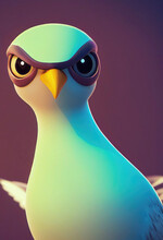 Funny Cute Seagull Bird As 3d Cartoon Character