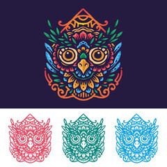  The floral owl vintage mandala illustration