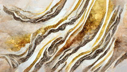 Poster - luxurious gray gold, silver, marble texture. marble ink from exquisite original painting for abstrac