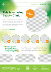 Wall Mural - Green Healthy Business Flyer Templates. Perfect for Promotion Restaurant, Beauty Clinic, Food Menus, etc - Style 2