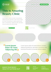 Wall Mural - Green Healthy Business Flyer Templates. Perfect for Promotion Restaurant, Beauty Clinic, Food Menus, etc - Style 1