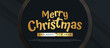Merry christmas and happy new year realistic banner with luxury design on dark background